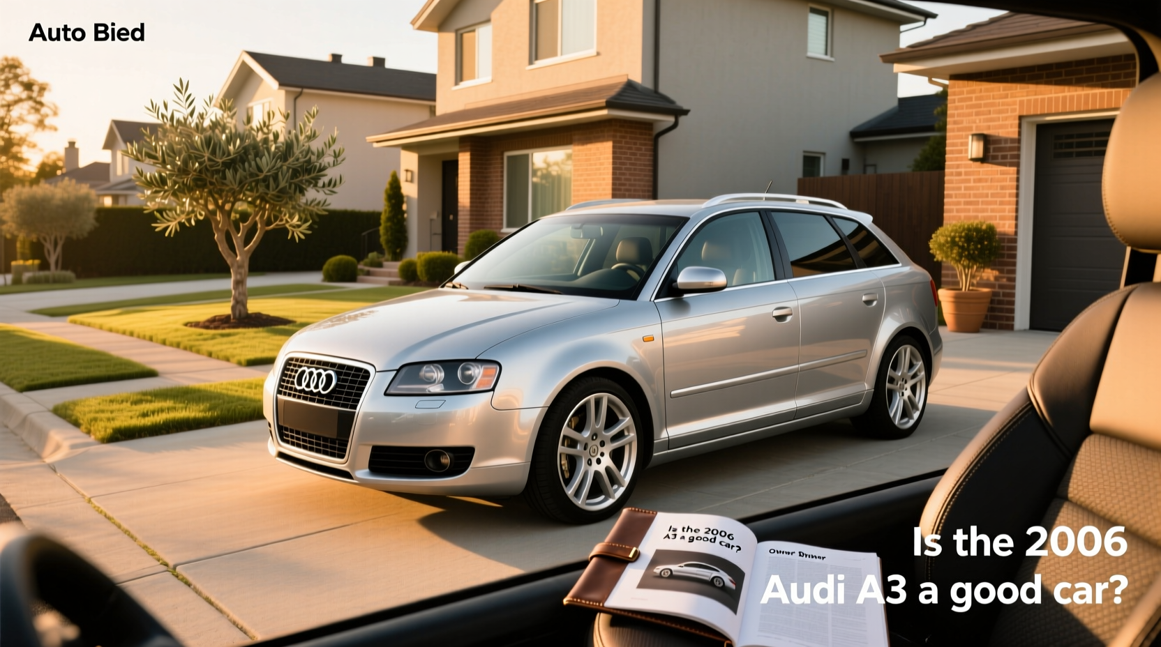 Interior view of 2006 Audi A3 showing dashboard and steering wheel
