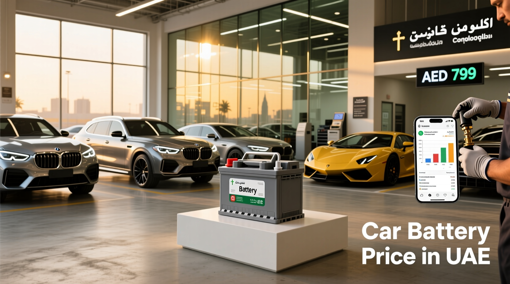 How much does a car battery cost in the UAE?