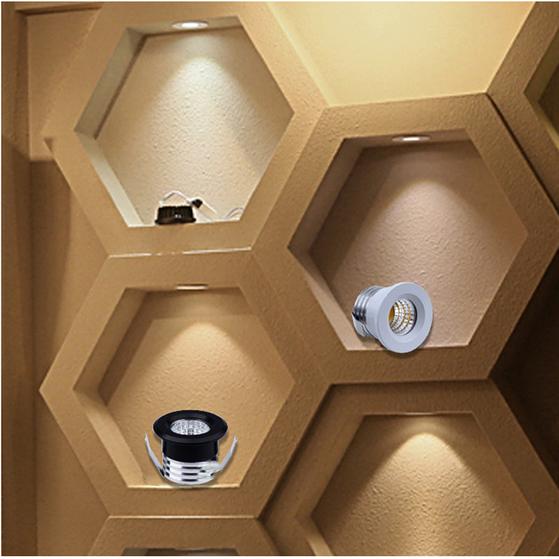 白色/金色迷你 led 筒灯 3w 100v-240v 珠宝展示天花板嵌入式橱柜射灯