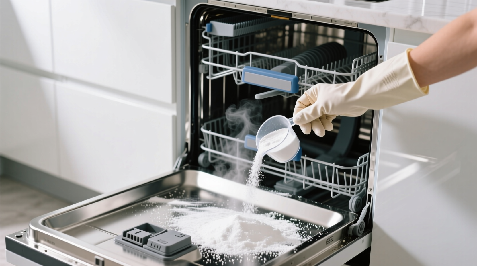 how to deep clean your dishwasher with baking soda