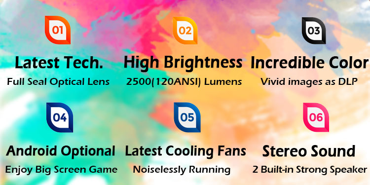 Cheapest 2500Lumen Mini Muiti-media Android LCD Projector Mini Portable Handy Projector