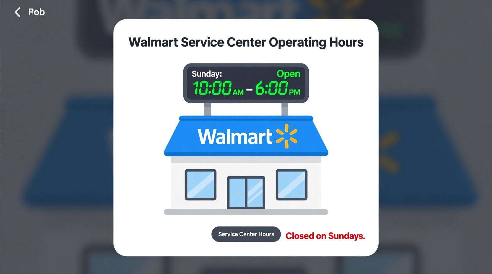 is walmart service center open on sunday