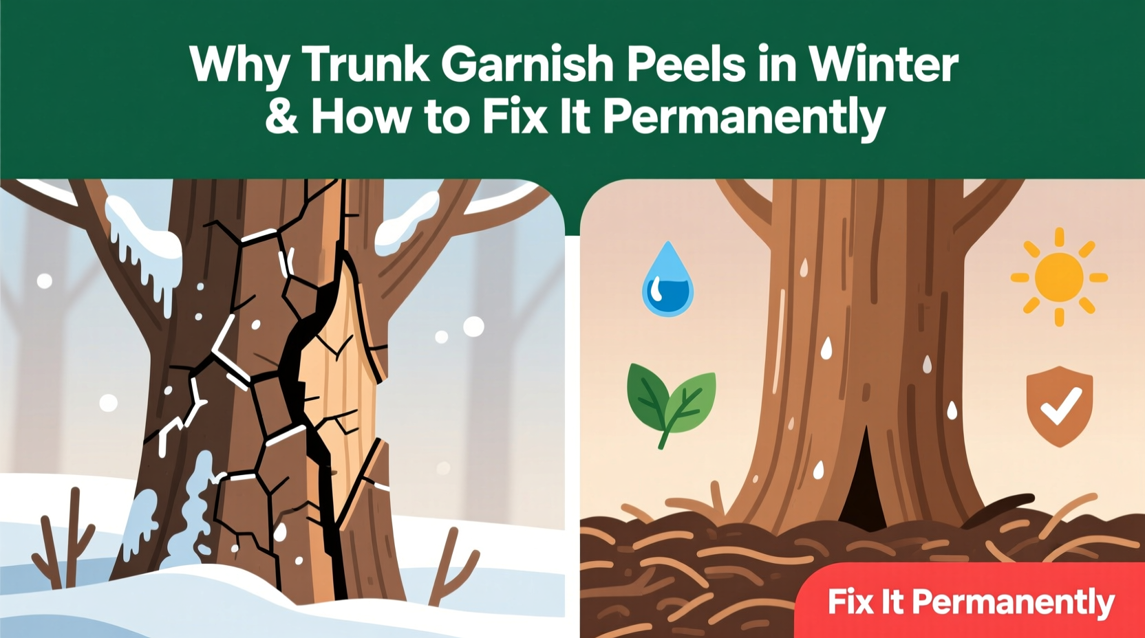 trunk garnish peeling winter