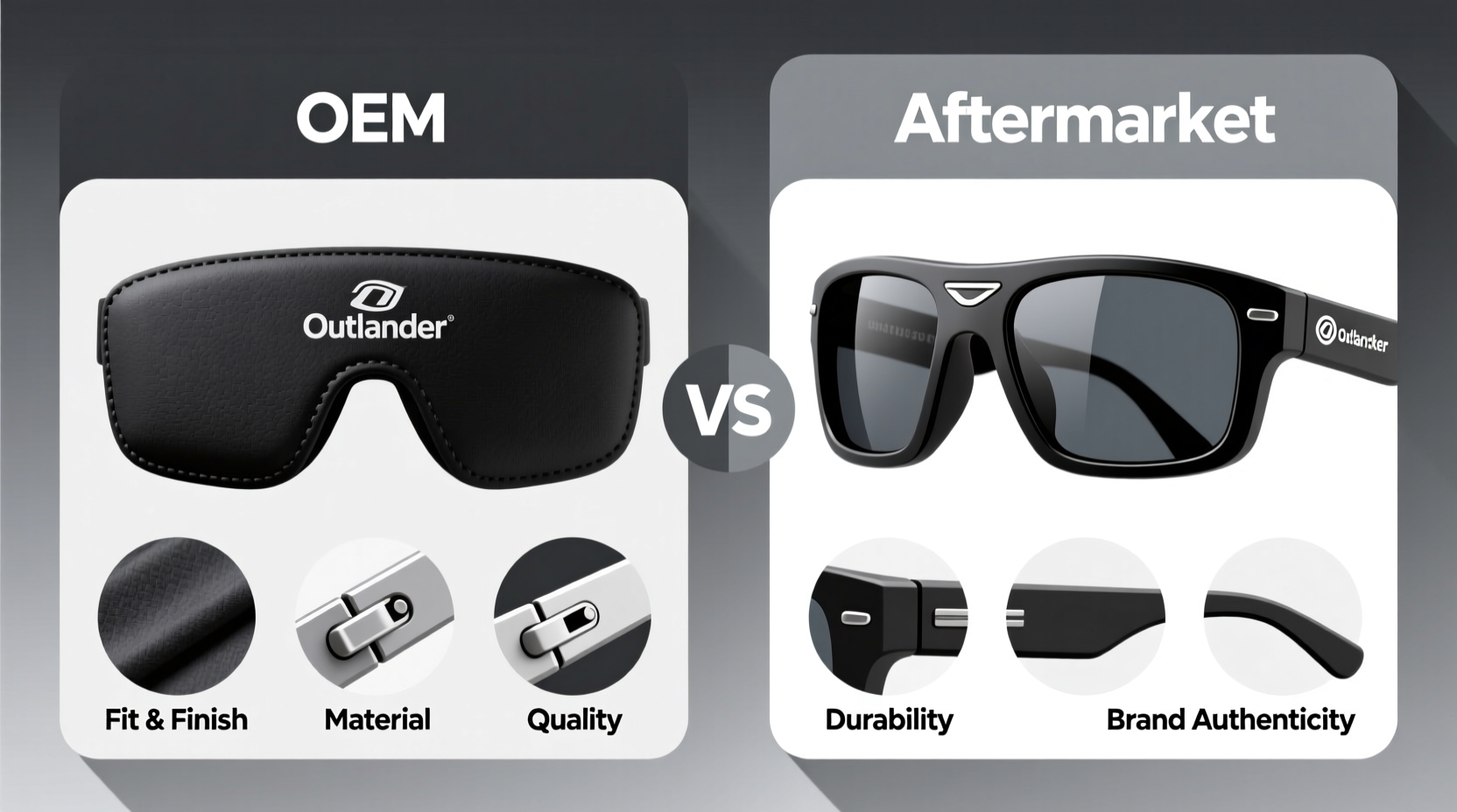 oem vs aftermarket outlander sunglasses cover