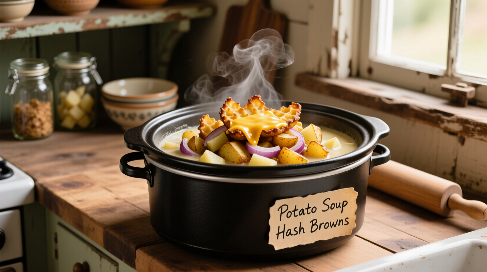 Perfect Potato Soup with Hash Browns in Slow Cooker