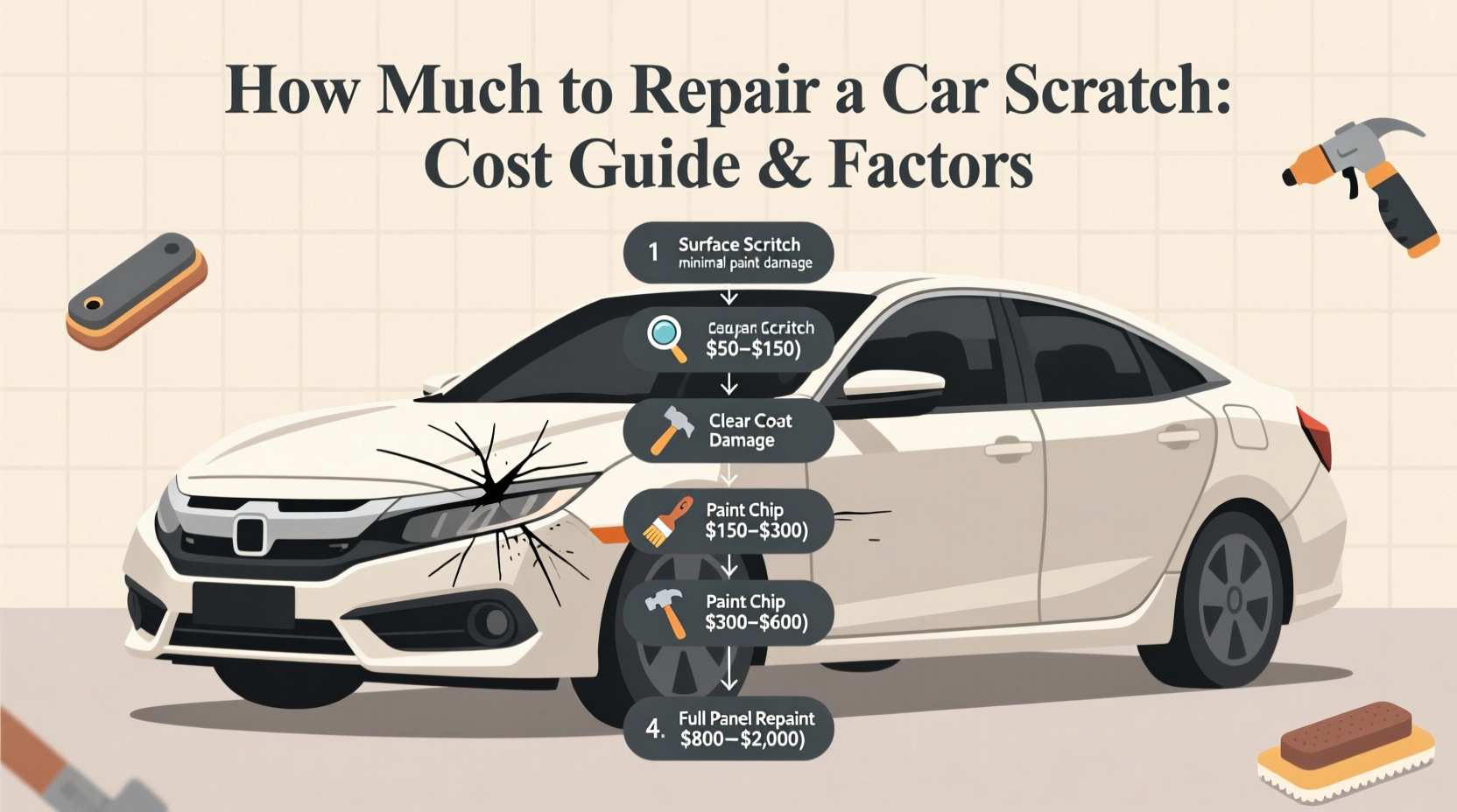 how much repair car scratch