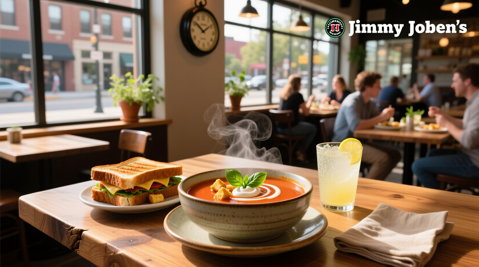 Close-up of Jimmy John's Kickin Ranch Sauce container labeled as soup