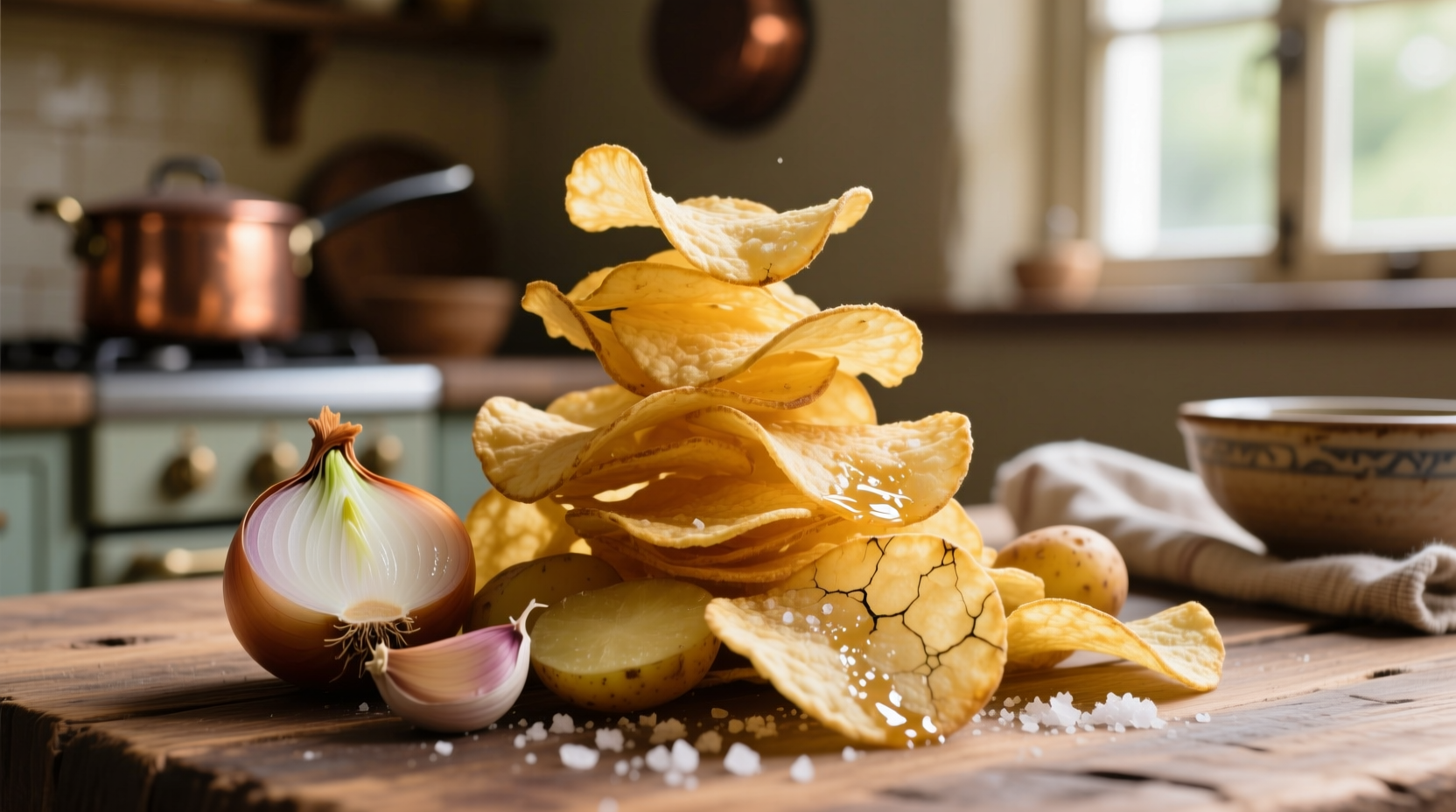 onion garlic potato chips