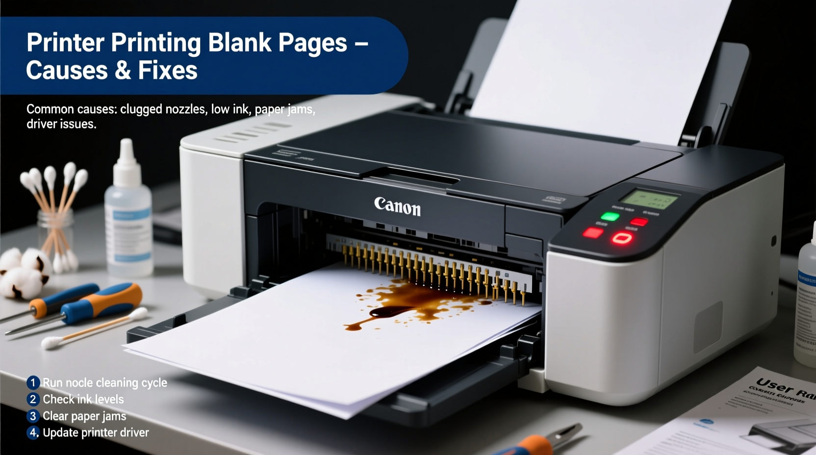 printer printing blank pages causes and how to fix it