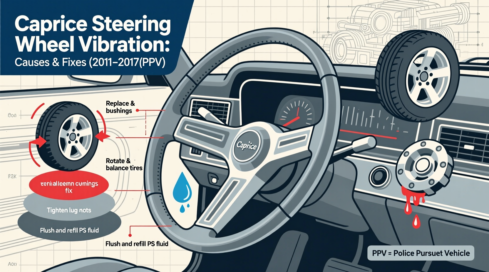 caprice steering wheel vibration