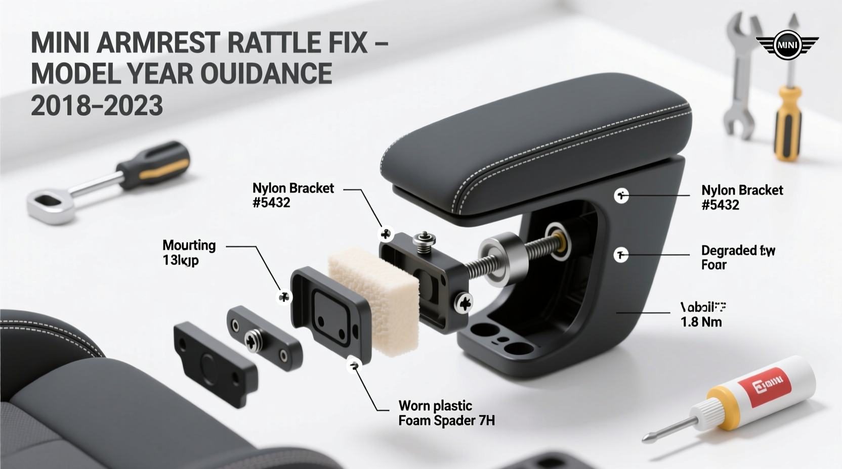 mini armrest rattle fix
