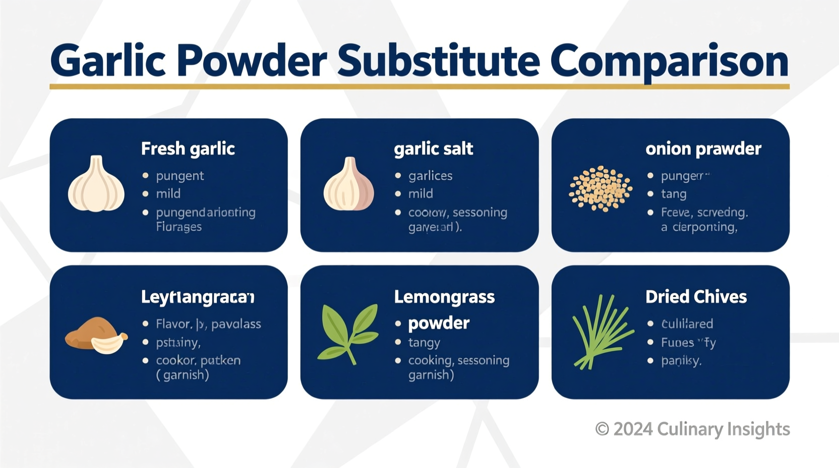 garlic powder substitute comparison chart