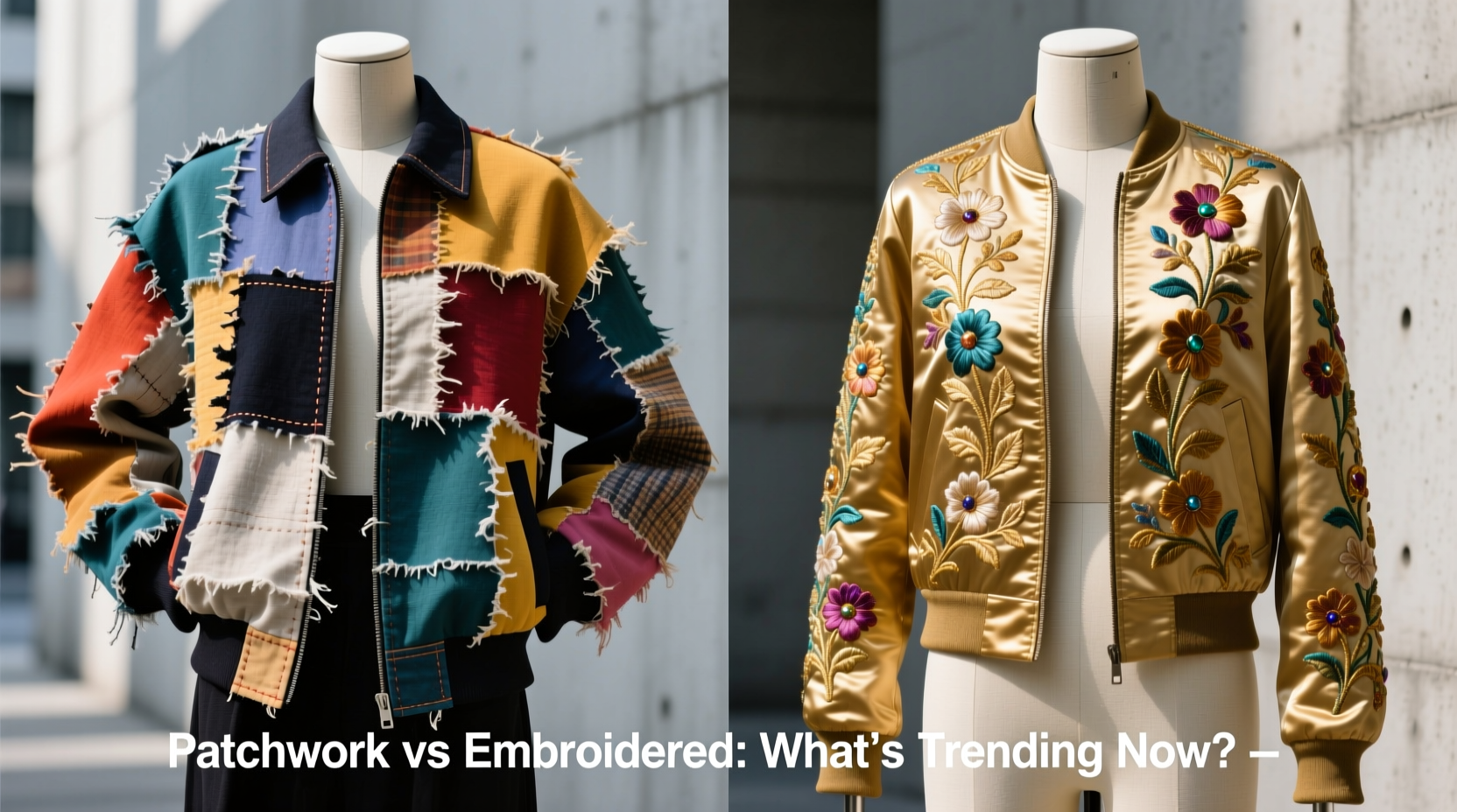 patchwork jacket vs embroidered jacket which one is actually more in style right now