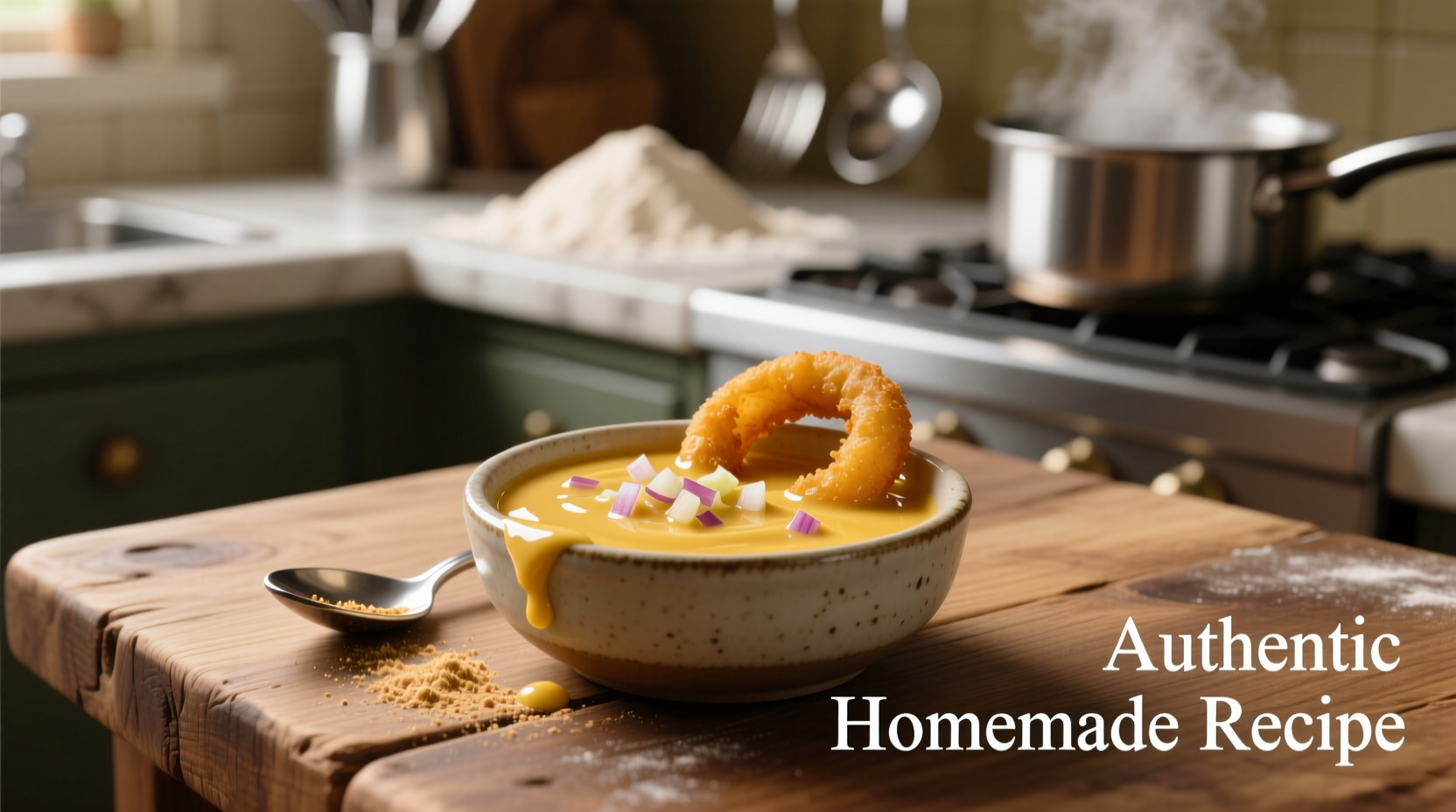 Homemade BK-style onion ring dipping sauce in small bowl
