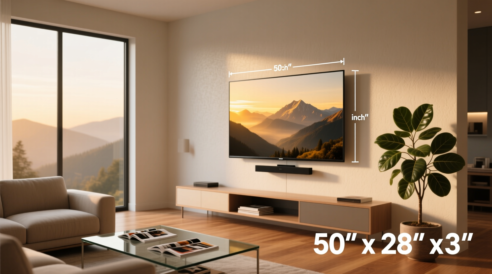 50 inch tv dimensions guide width, height fit