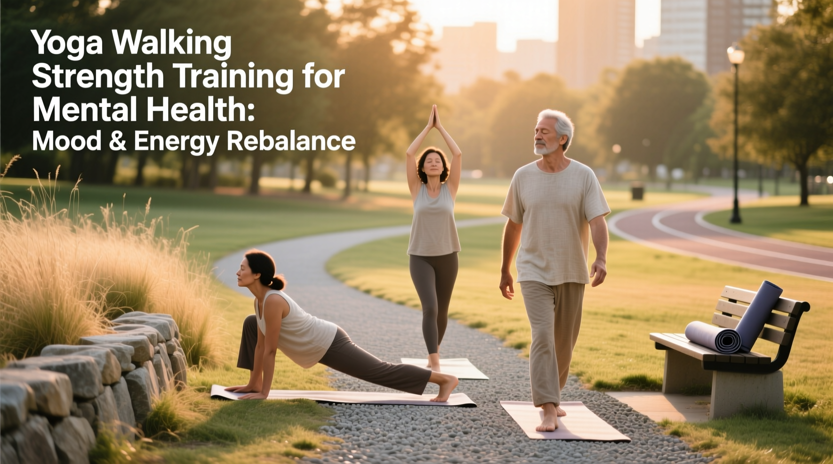 yoga, walking, strength for mood