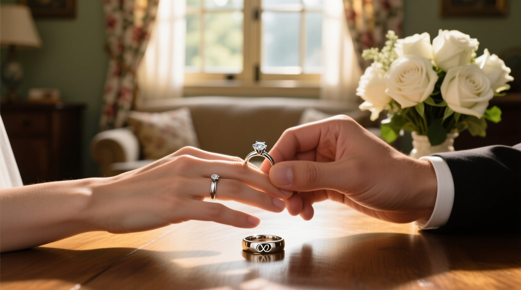 what goes on first engagement ring or wedding band