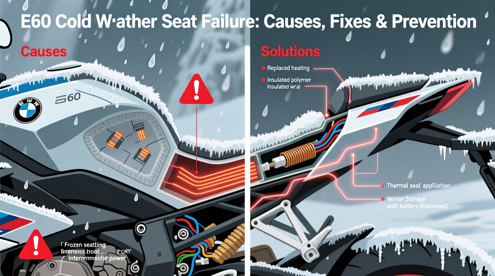 e60 cold weather seat failure