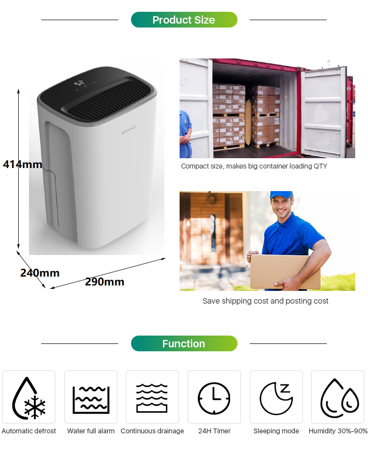 2021 Trending New Arrivals R290 Dehumidifier Customized logo Home air Portable 10L Per Day Basement Small Dehumidifier