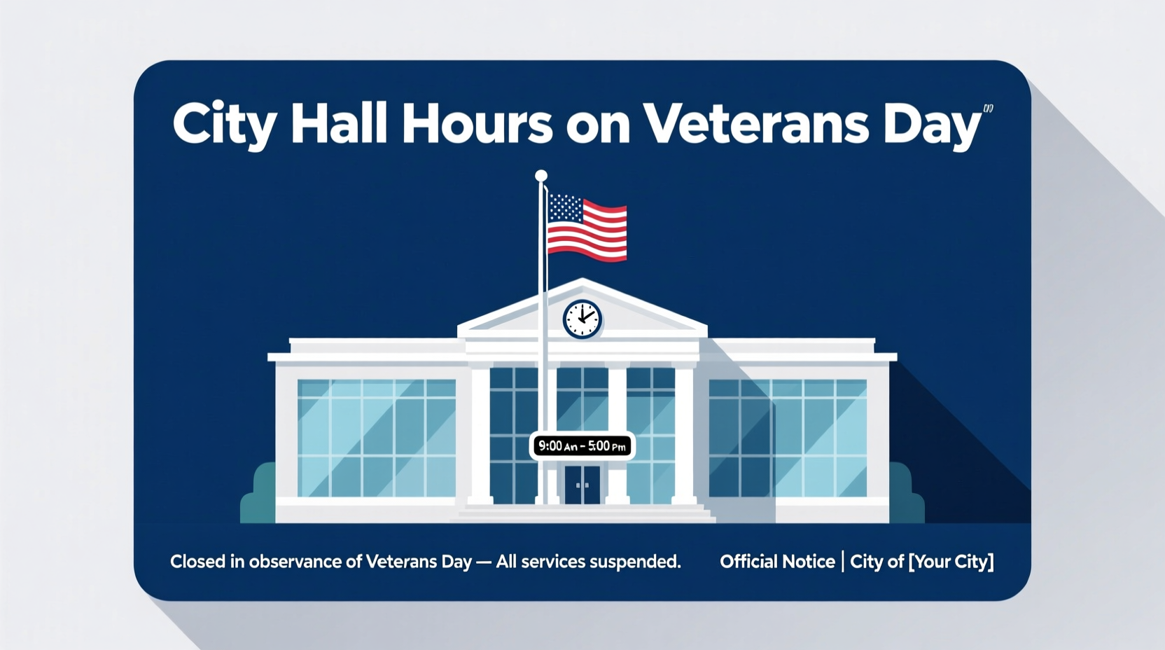 is city hall open on veterans day