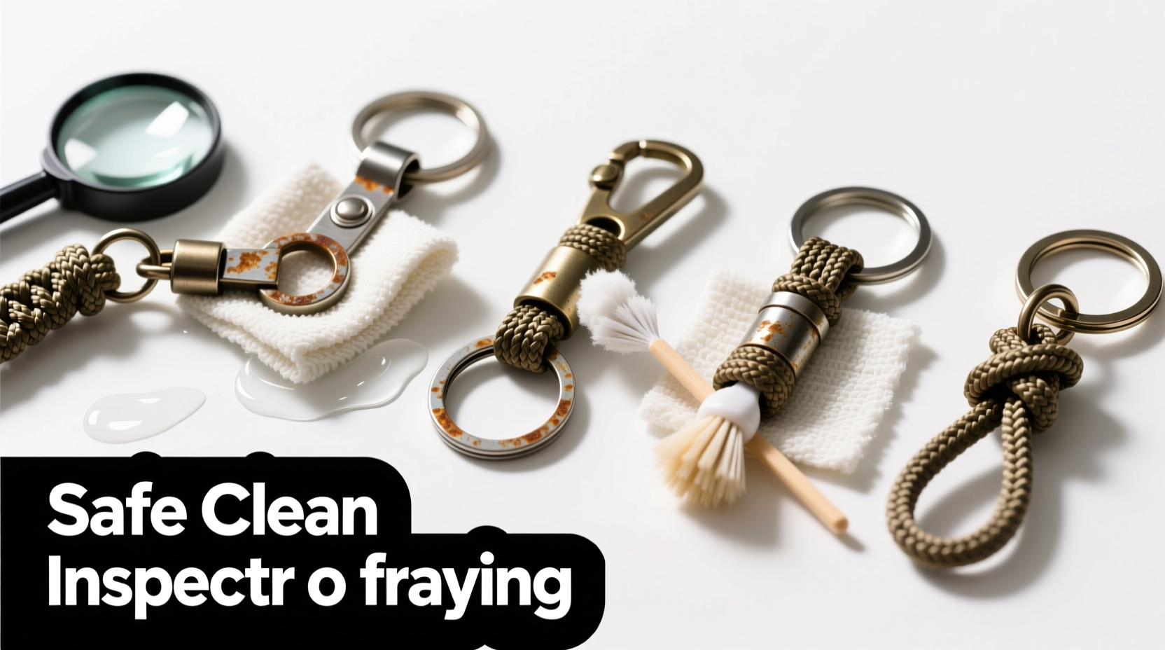 step by step guide to safely clean and restore metal and paracord keychains