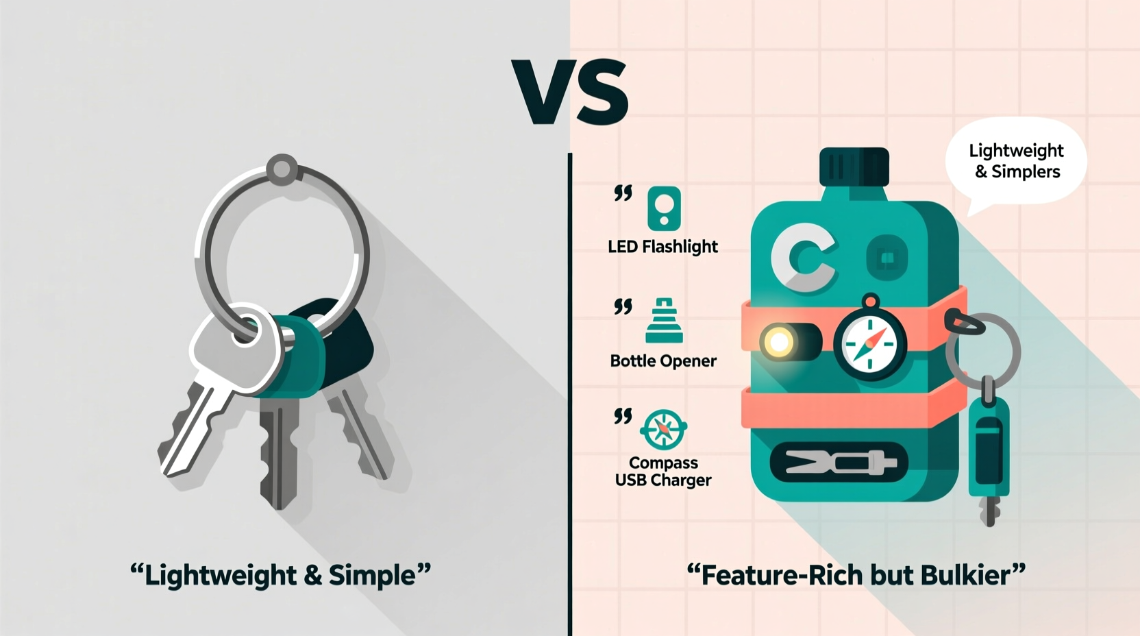 multifunctional vs simple key holders is the extra bulk actually worth it