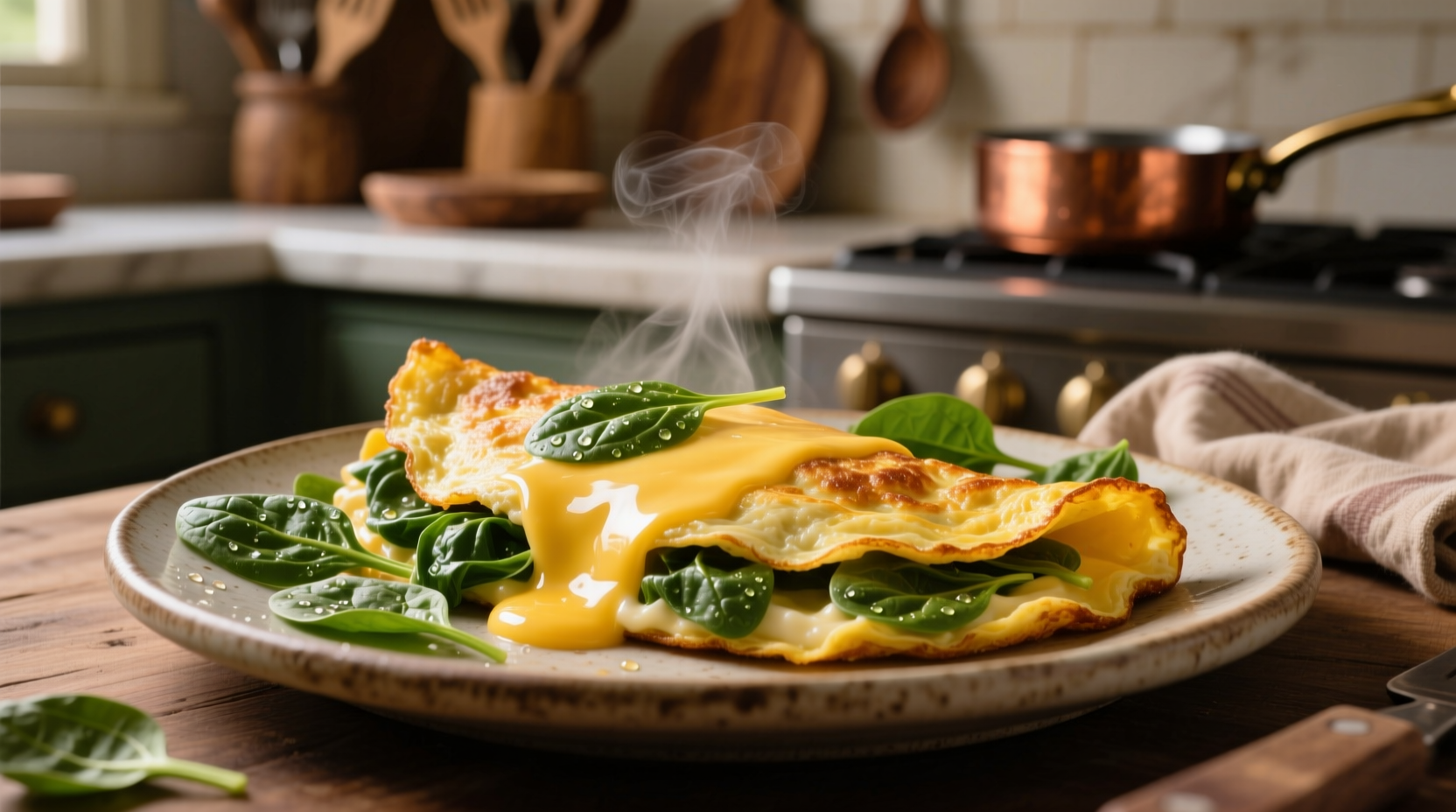 Perfect Spinach and Cheese Omelette Recipe in 15 Minutes