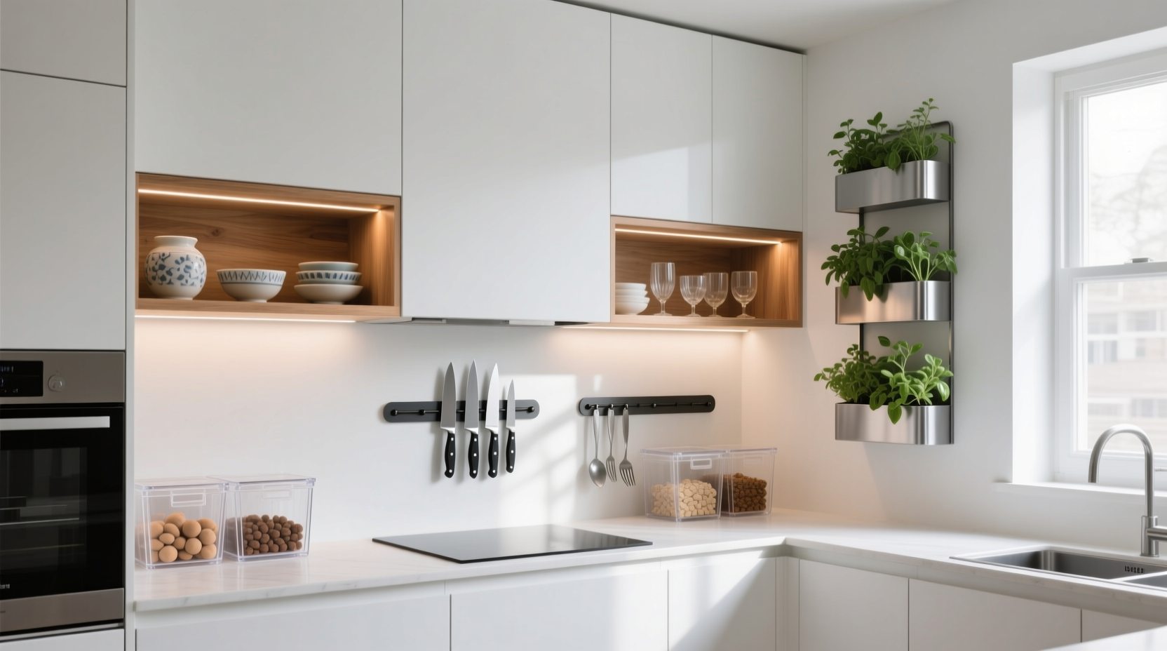 best ways to use the space above your kitchen cabinets