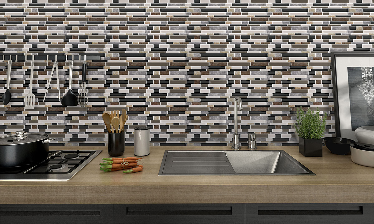 Rectangular crystal epoxy wall stickers easy DIY thick wall tile waterproof 3D wallpaper 12 *12"