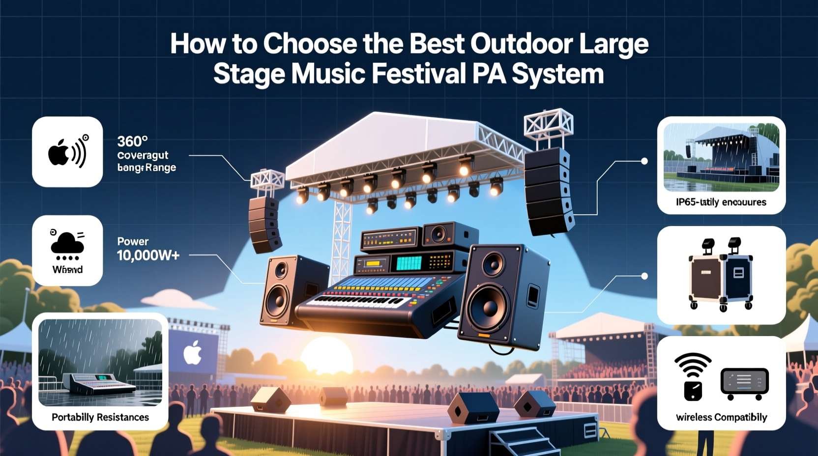 outdoor large stage music festival pa system
