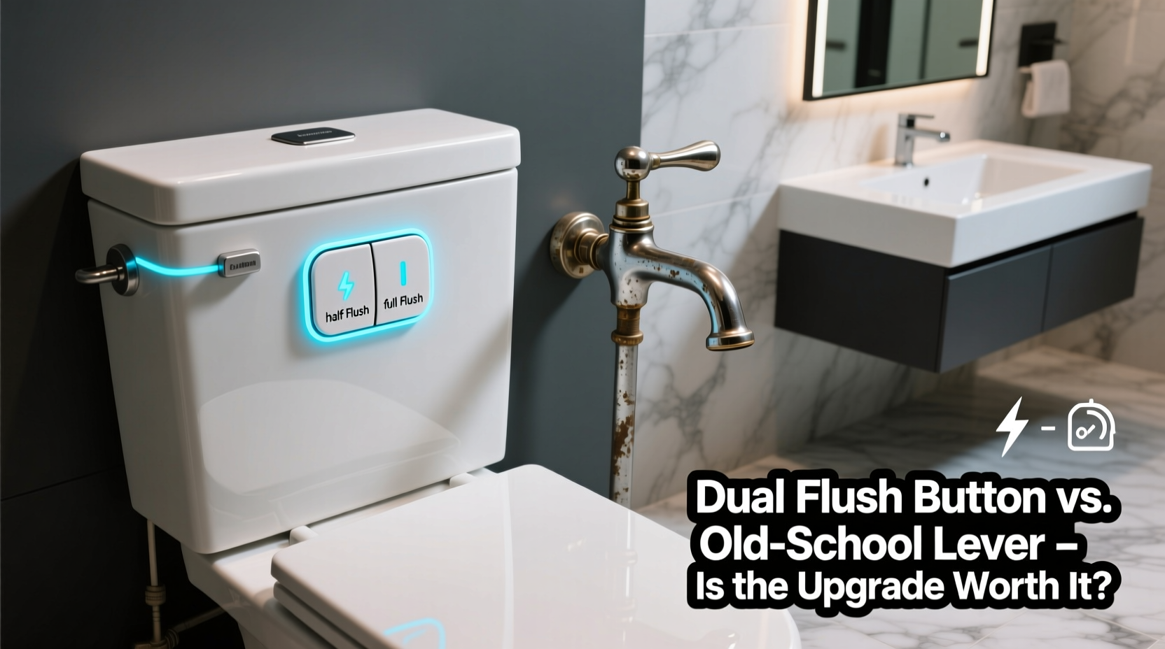 dual flush toilet button vs old school lever is the upgrade worth it or just a gimmick