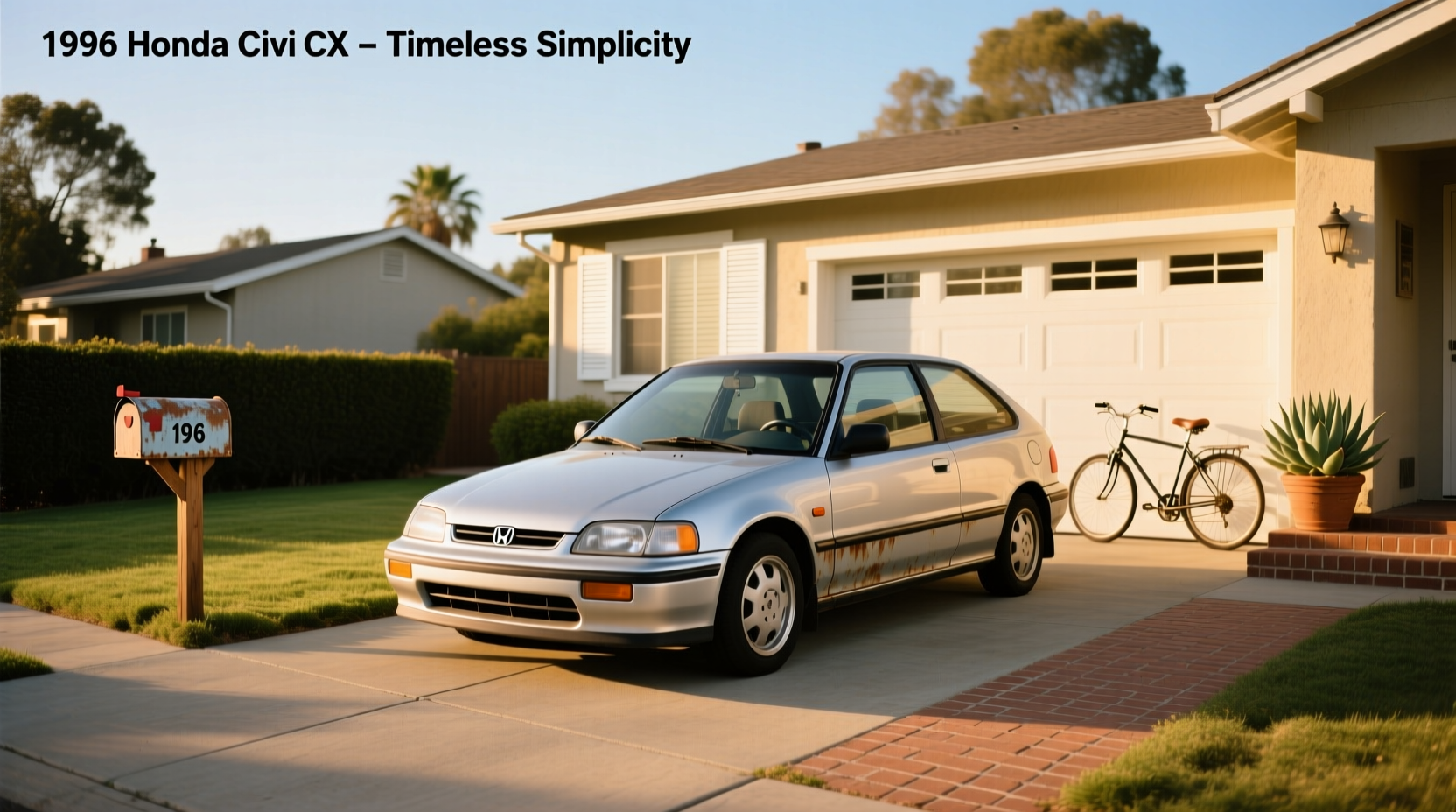 1996 Honda Civic CX hatchback front three-quarter view