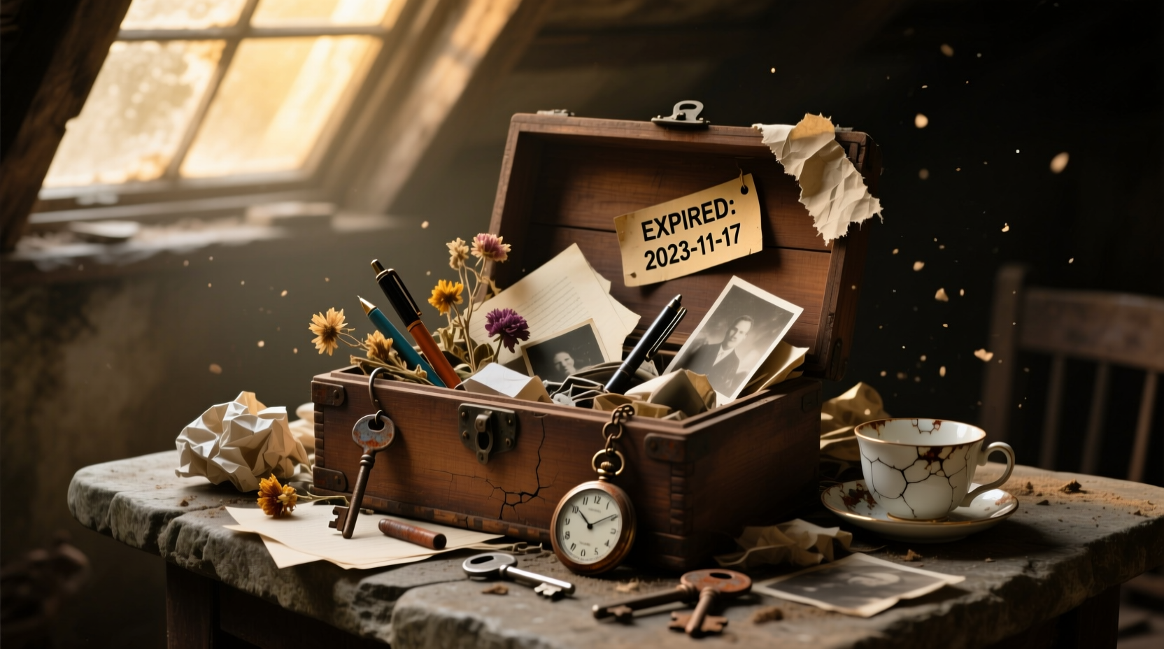 put clutter in a box with an expiration date