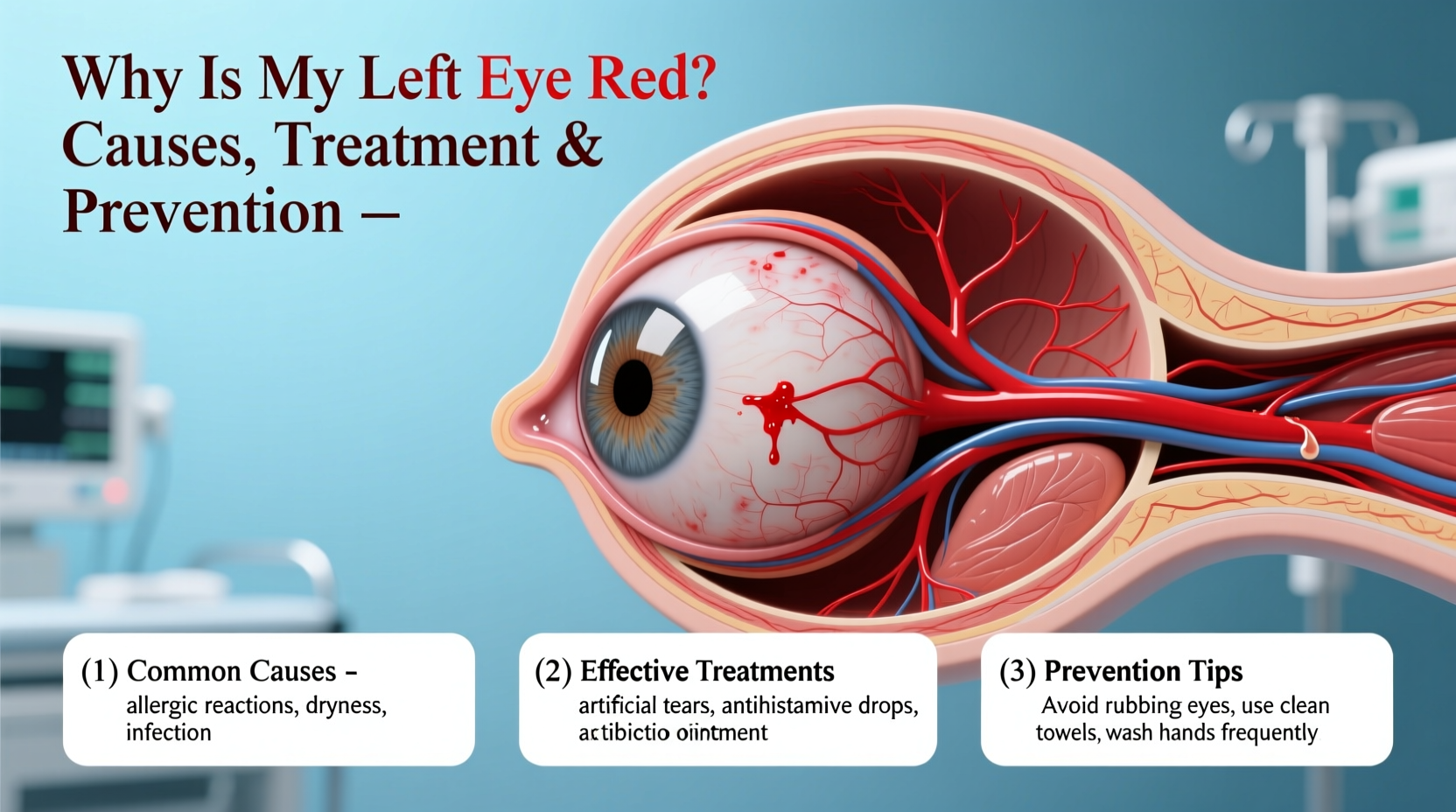 why is my left eye red causes treatment and prevention