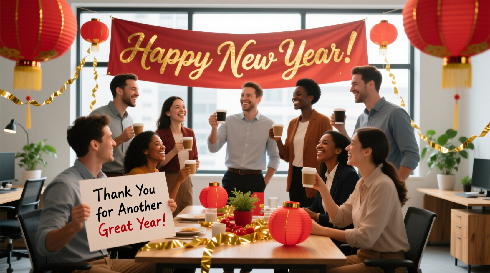 how to say happy new year to the team