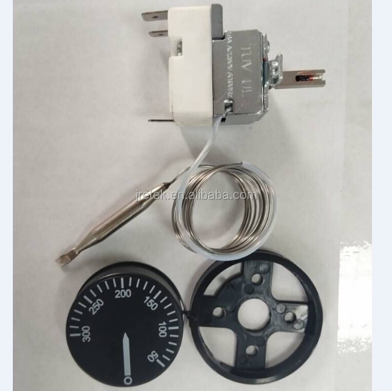 Microwave oven auto reset bimetal capillary tube thermostat 300C(fry pan thermostat)