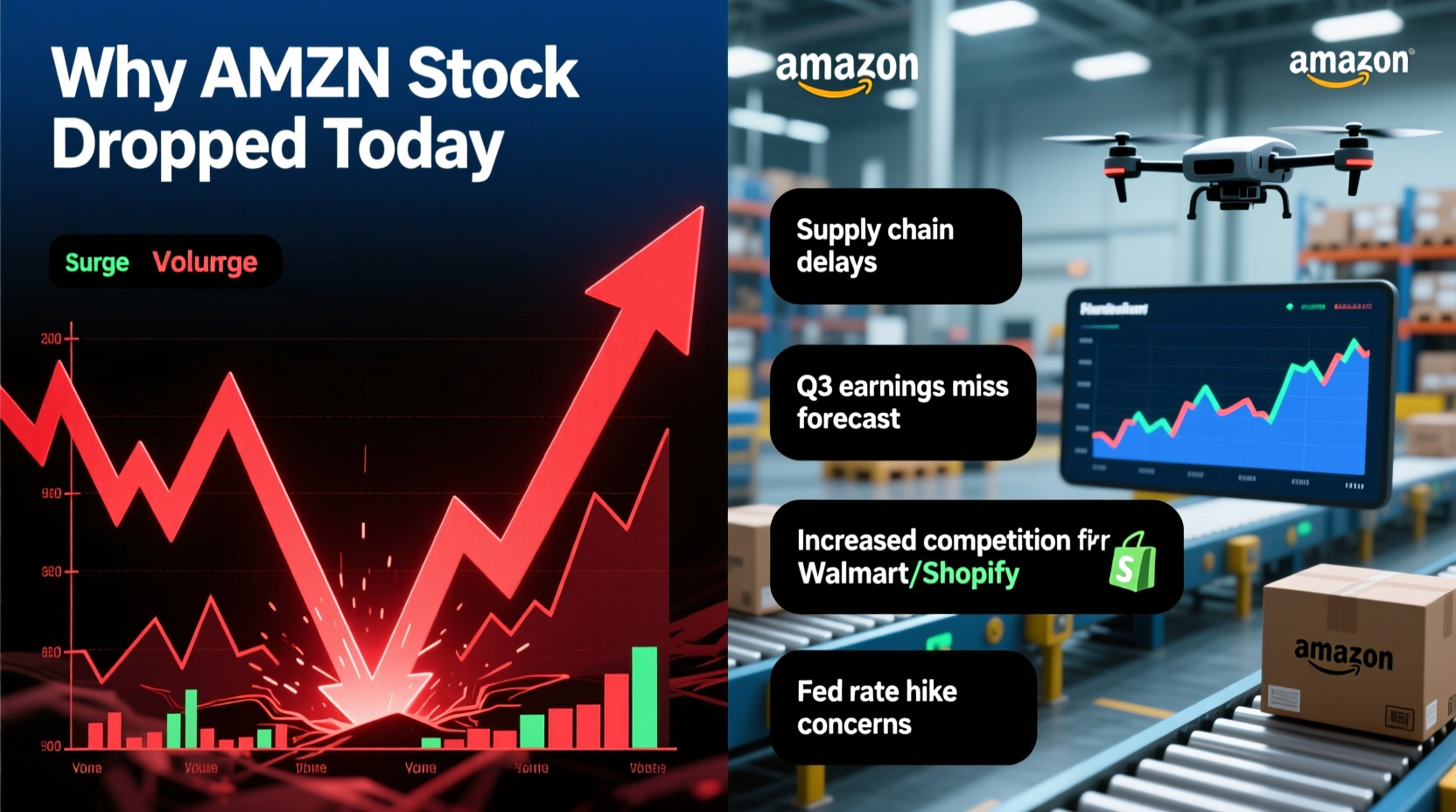 why is amzn stock down today reasons for amazons stock drop