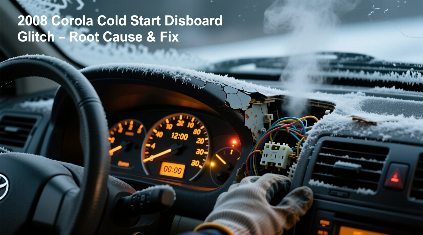 corolla 2008 cold start dashboard glitch
