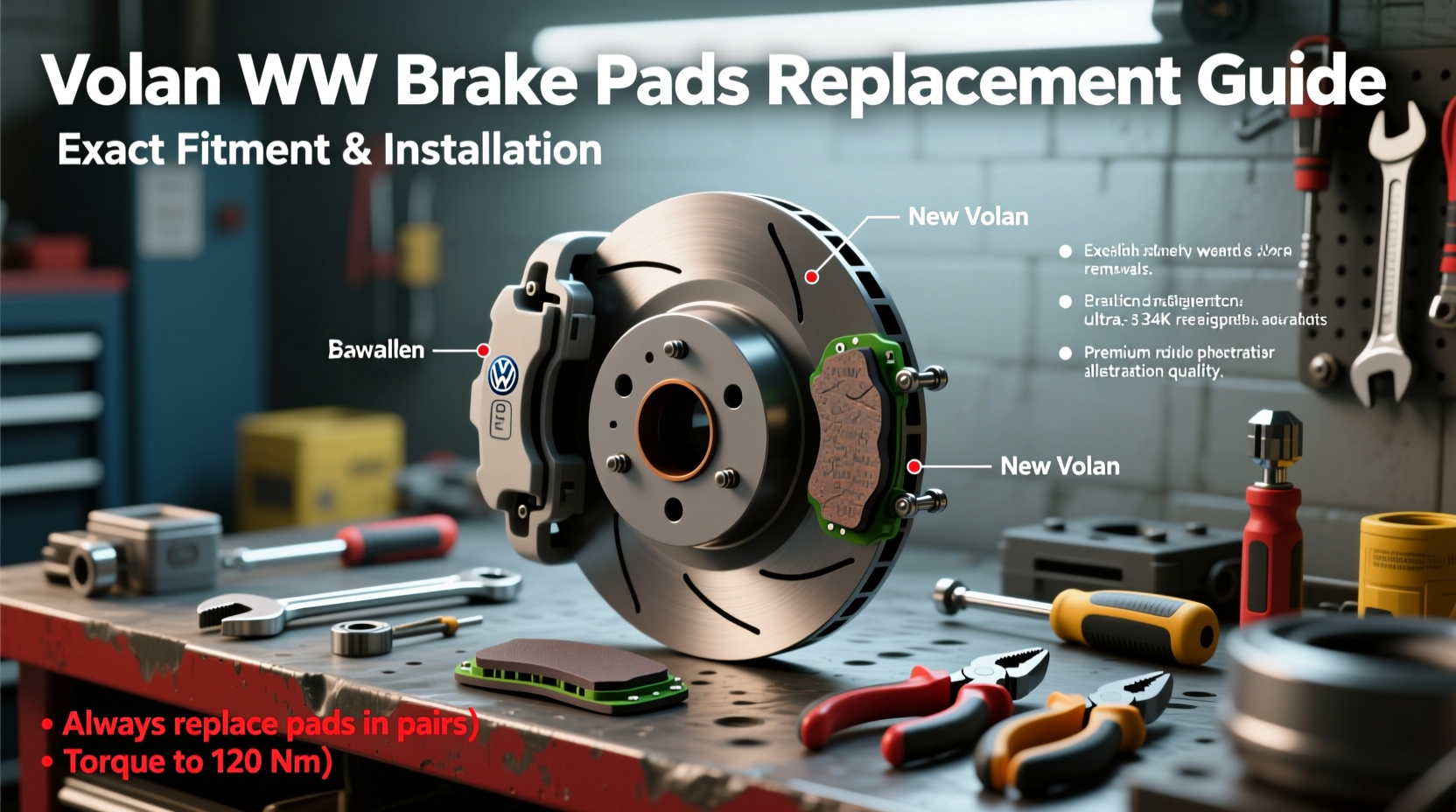 volan vw brake pads replacement