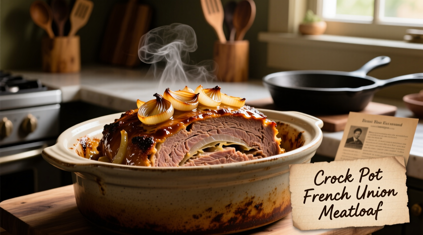 Crock Pot French Onion Meatloaf: Easy Slow Cooker Recipe