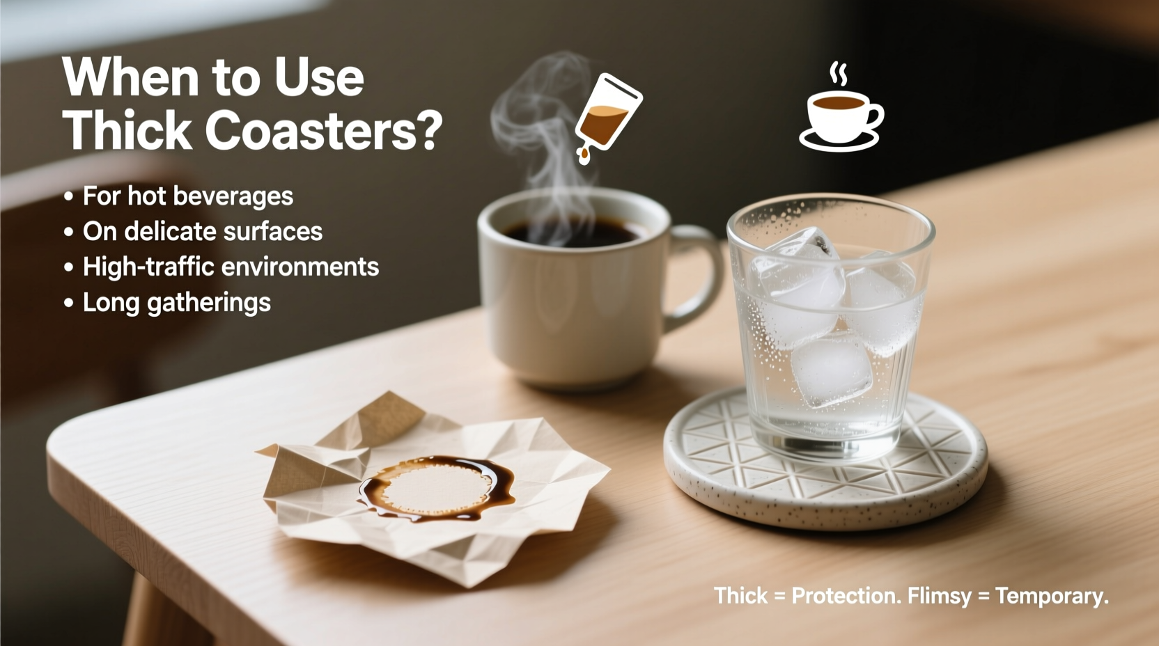 are flimsy coasters pointless when should you actually use thick ones