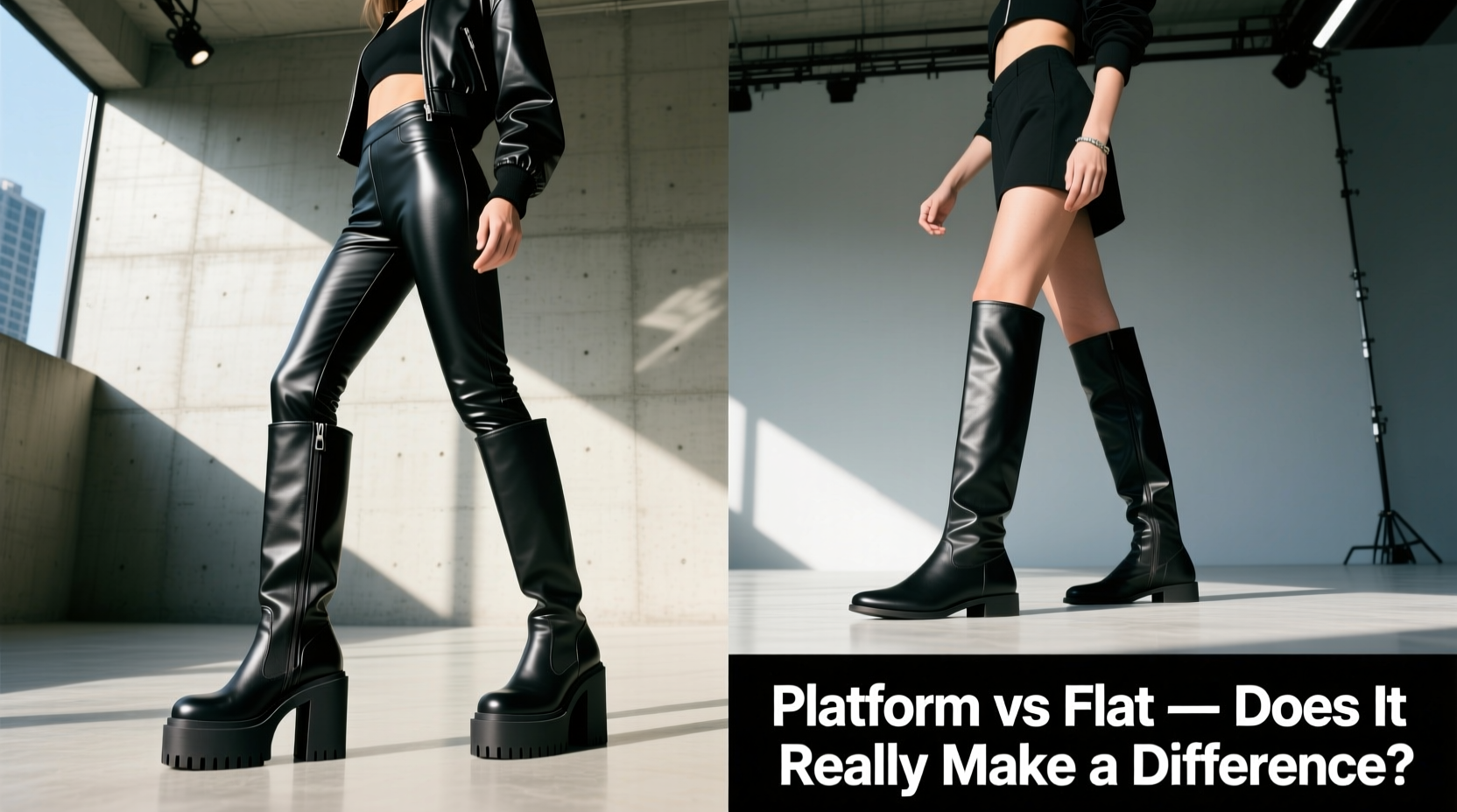 platform vs flat knee high boots does the platform really make a difference