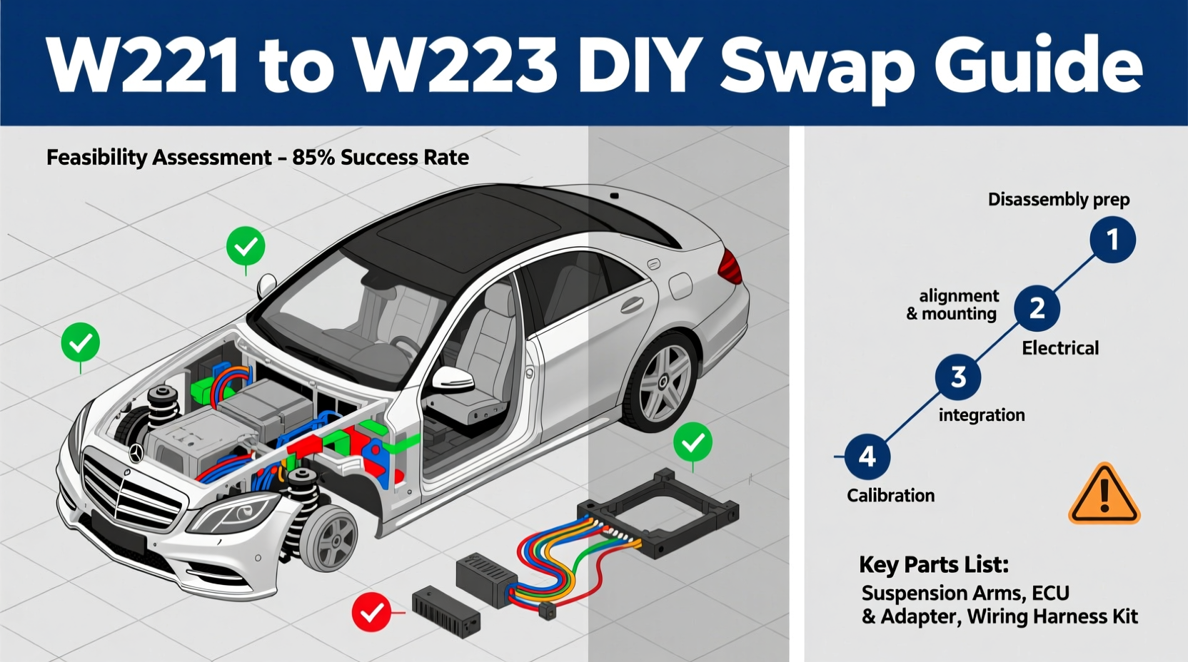 w221 w223 diy swap guide
