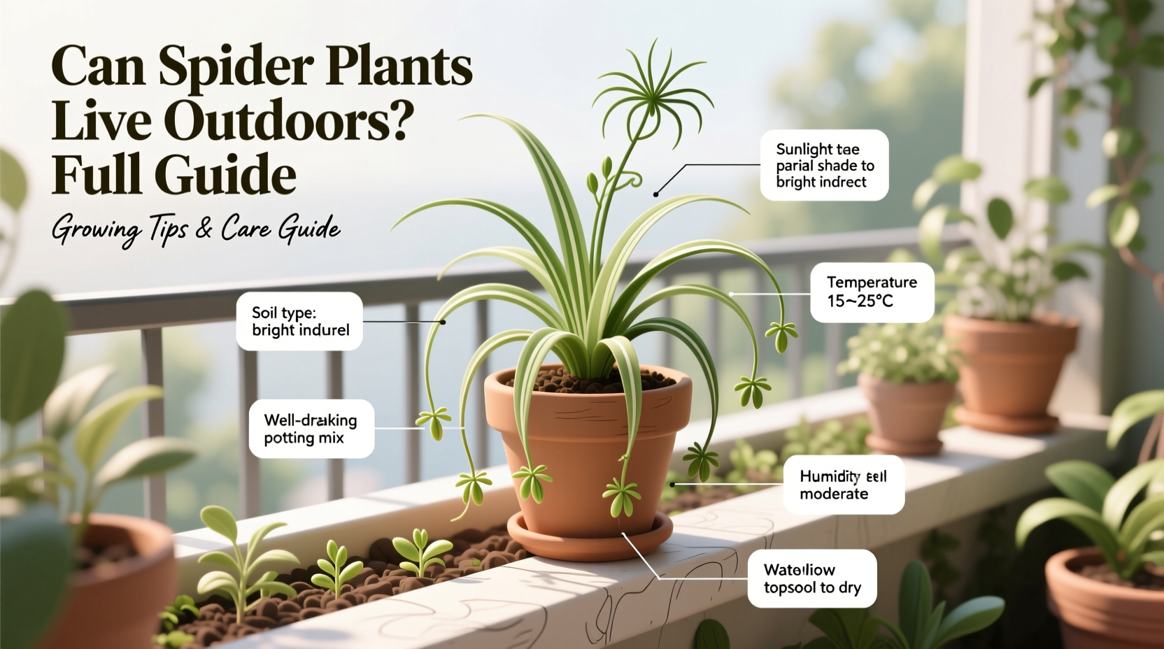 can spider plants live outdoors