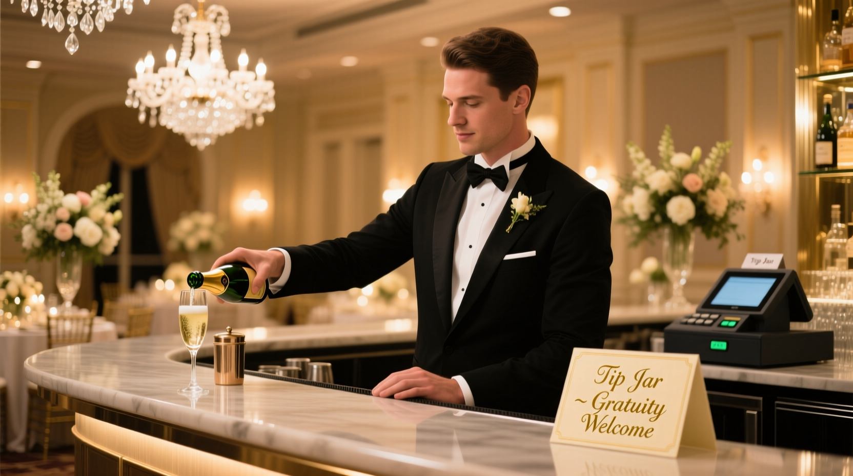 how much to tip bartender at wedding