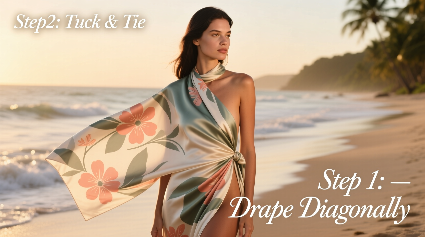 effortless style step by step guide to using a silk scarf as a chic pareo cover up