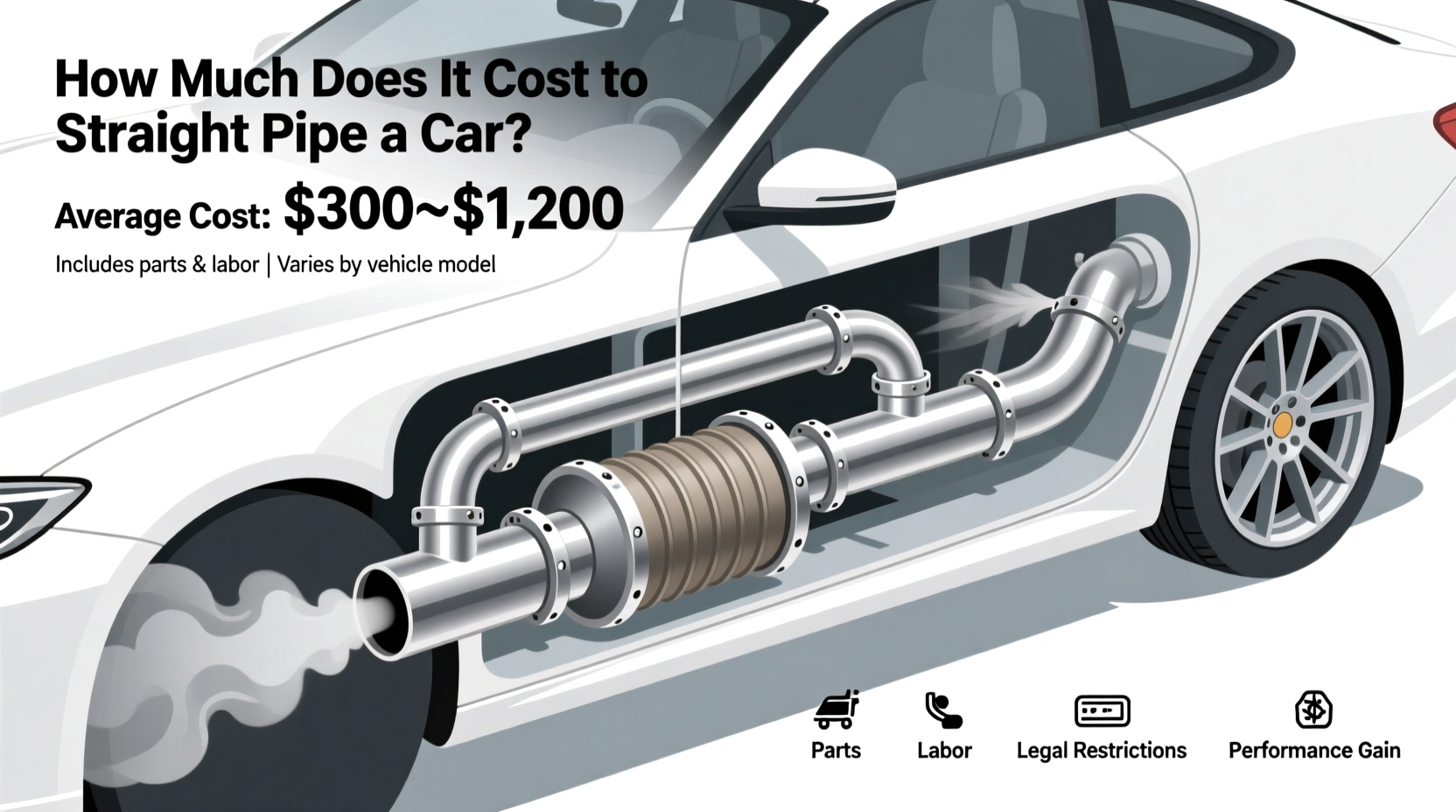 how much is it to straight pipe a car