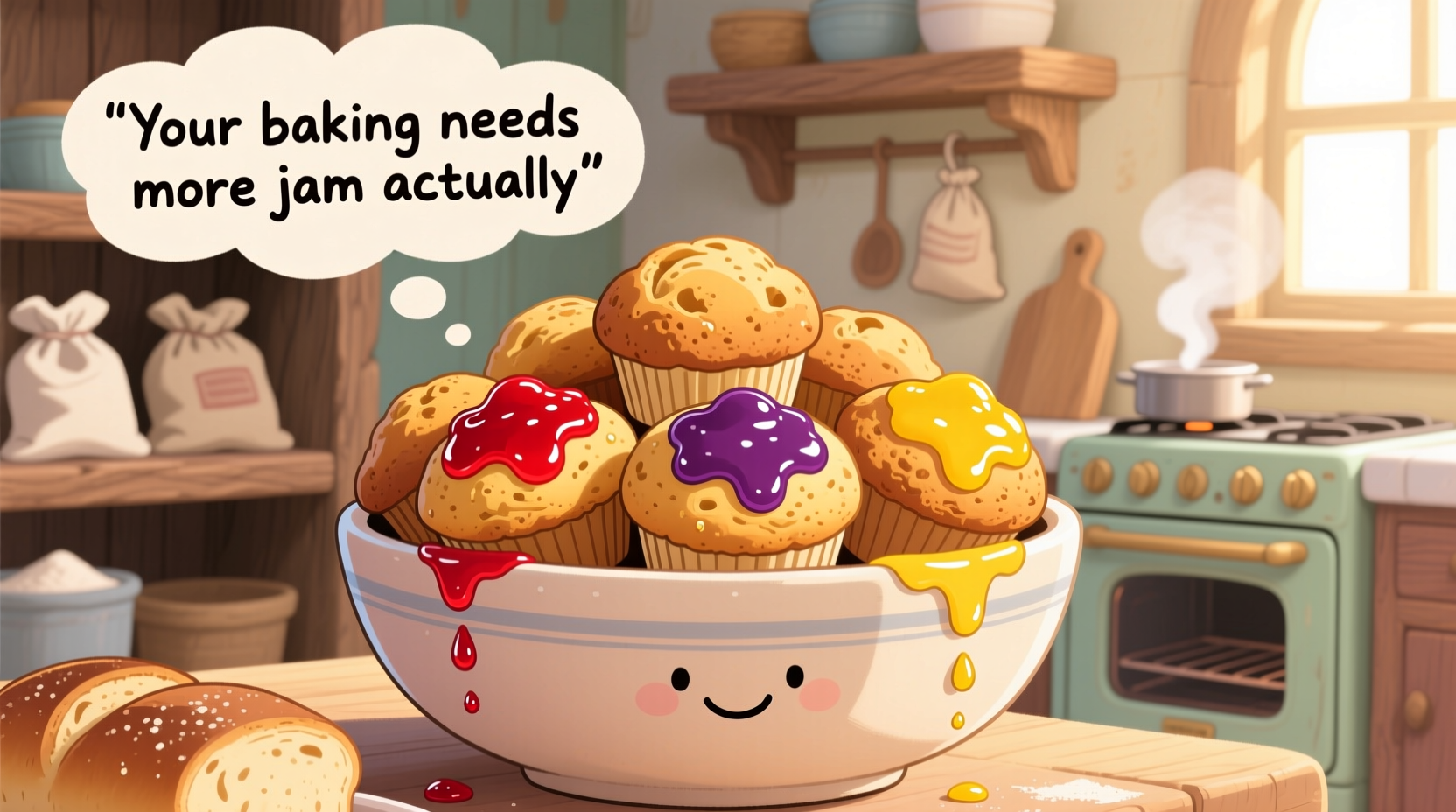 your baking needs more jam actually