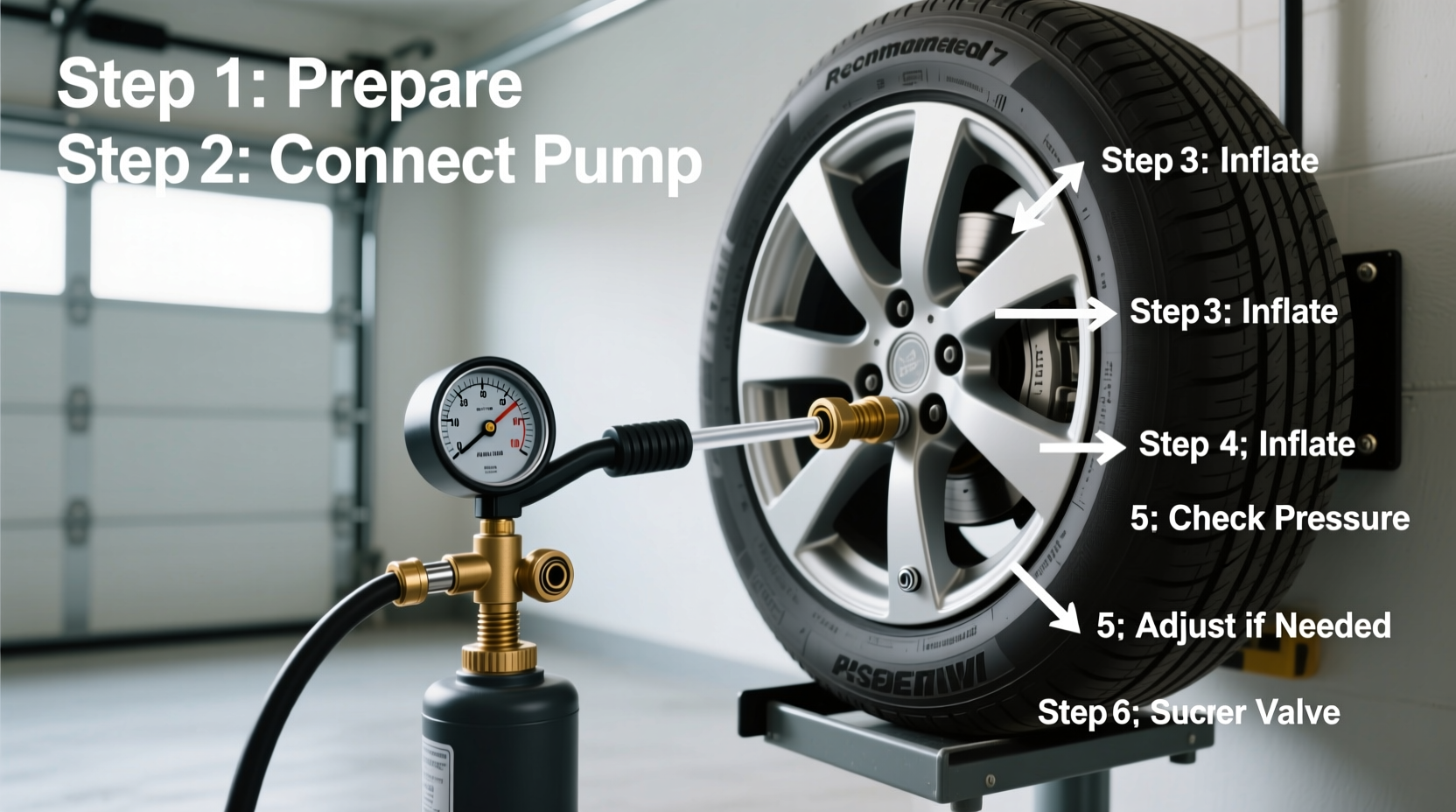 step by step guide how to pump air in a tire correctly and safely