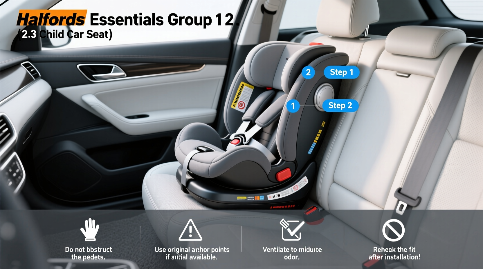halfords essentials group 1 2 3 child car seat instructions